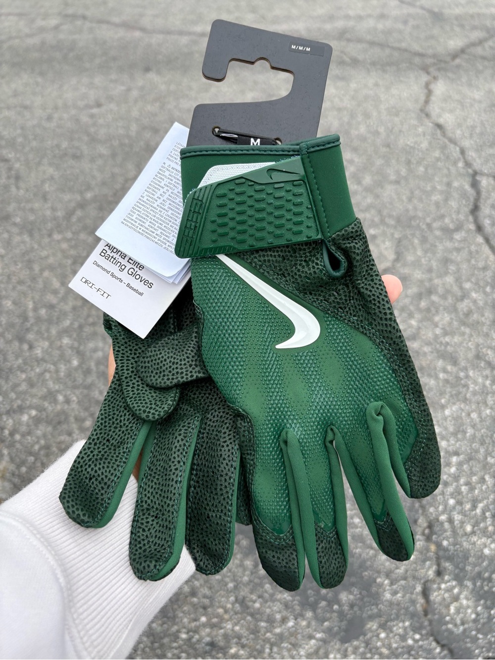 Nike Alpha Elite Baseball Batting Gloves Hunter Green Men’s Size Medium - Picture 2 of 9